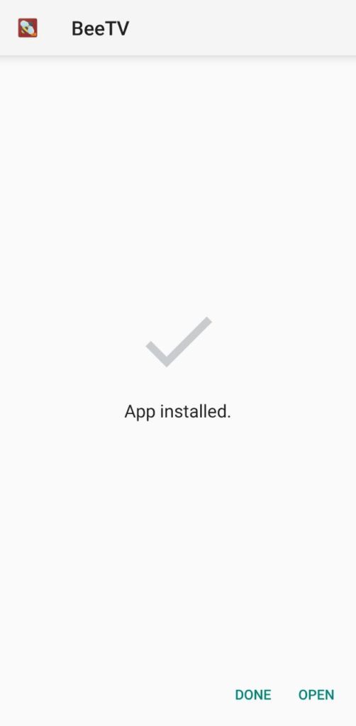App installing screen